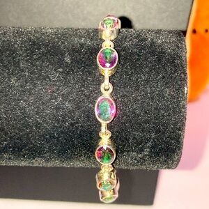 Mystic Topaz and Sterling Silver Bracelet